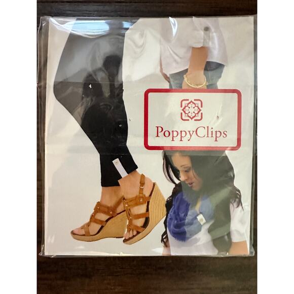 Green and Blue Peacock Print PoppyClips with Gold Button - Picture 2 of 2